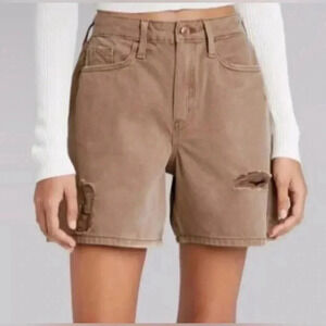 Women’s Wild Fable Highest Rise Bermuda Shorts Distressed Brown Size 6/28R NWT